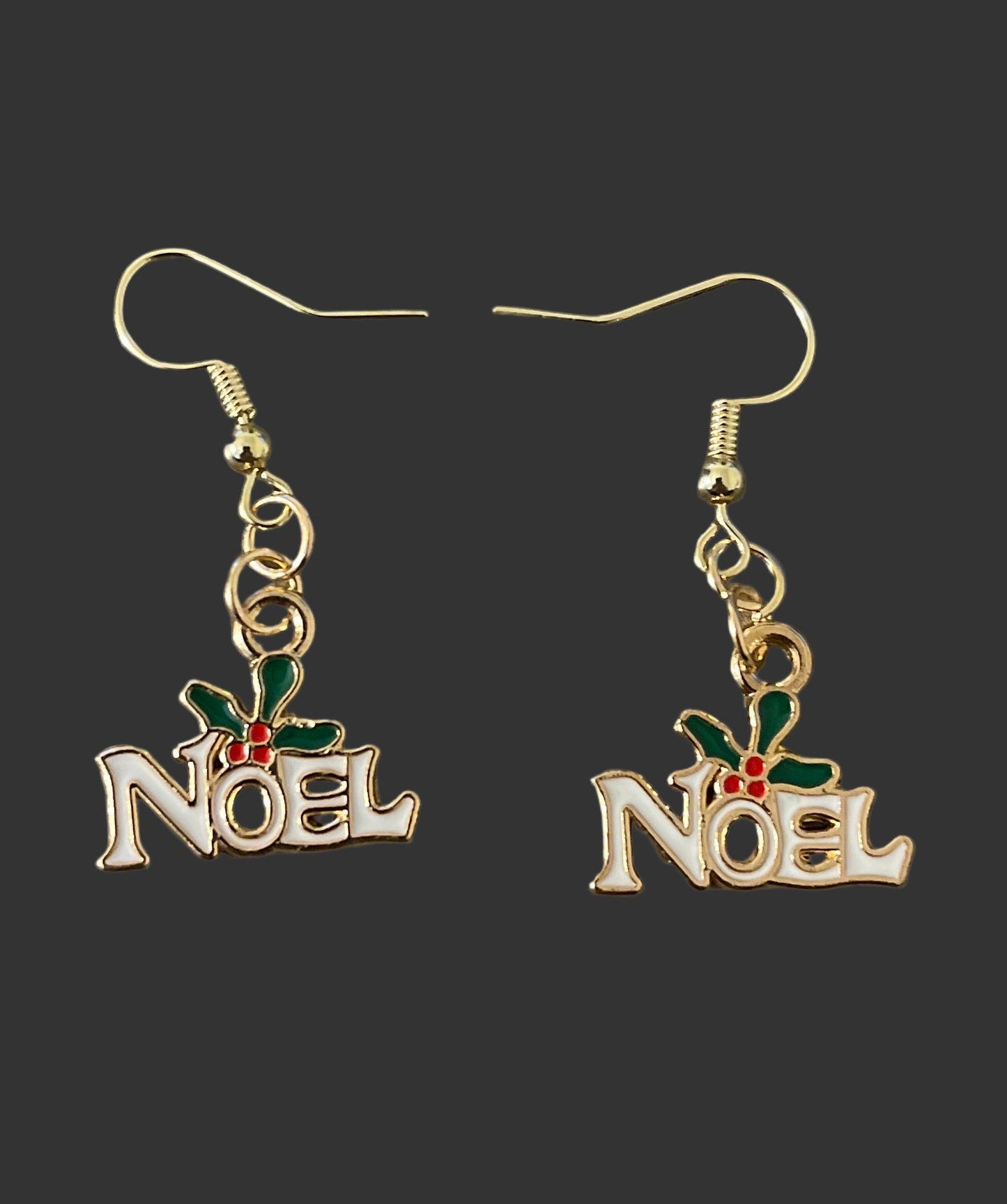 Handmade “NOEL” Christmas earrings