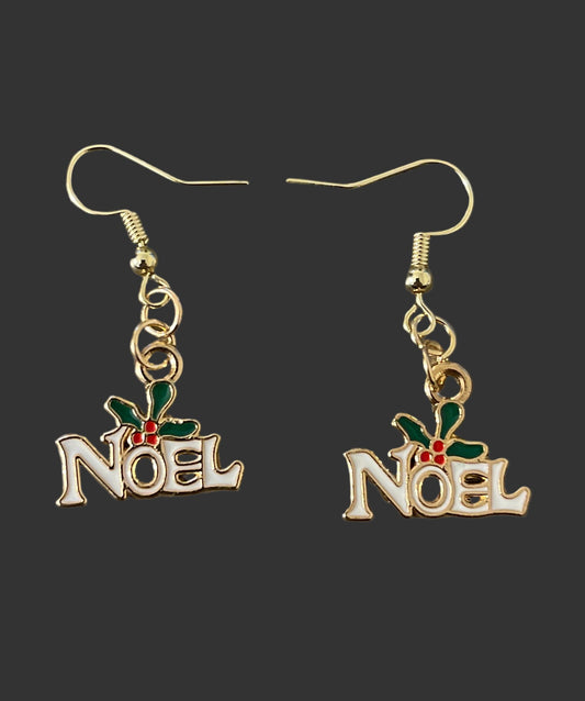 Handmade “NOEL” Christmas earrings