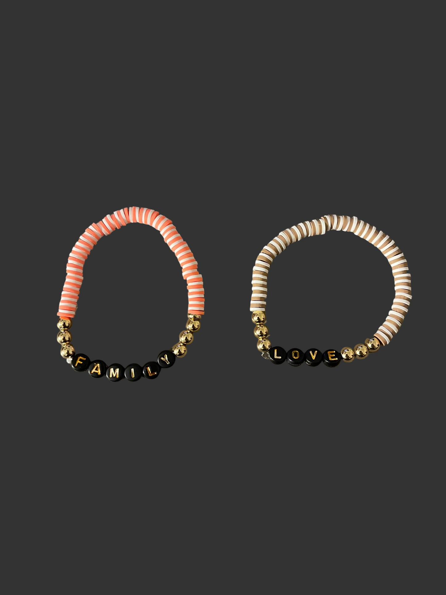 Set of 2 Autumn and thanksgiving colored bracelets 7in unstretched